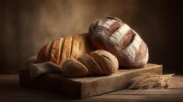 Bread loaf with real textures in sharp clear lighting photo