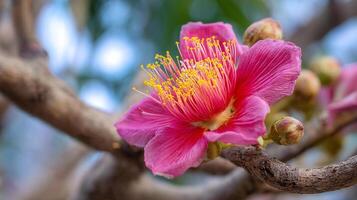 Vivid flower in soft natural setting with full bloom photo