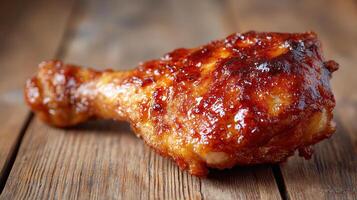 Ultra detailed photo of crispy fried chicken on plate