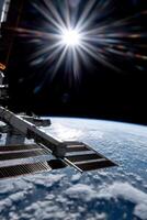 The international space station is seen from space photo