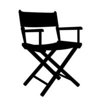 Silhouette illustration of director chair icon symbol vector