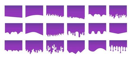 Collection of Abstract Design Element for Top, Bottom Page Web Site. Template Dividers Shapes for Website Pictogram Set. vector