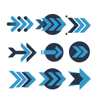 Modern Minimalist Arrow Shapes Design Elements Collection Illustration
