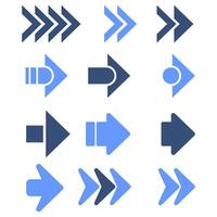 Minimalist Geometric Arrow Directional Icon Set Collection Design vector