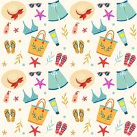 Summer Patterns with Beach Theme vector