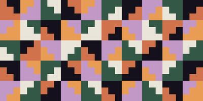 Repeating color pattern with squares and stairs vector