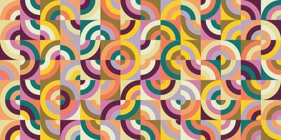 Colorful abstract pattern with semicircles and wavy lines vector