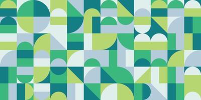 Green abstract pattern with geometric shapes vector