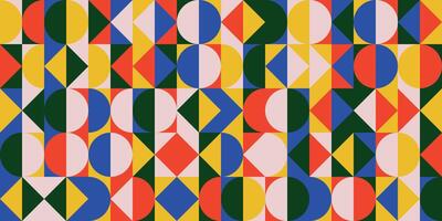Colorful wallpaper with simple, geometric patterns vector