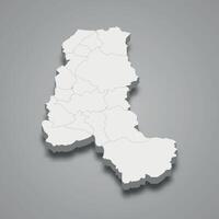 Takhar 3d isometric map is a region of Afghanistan vector