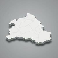 Zabul 3d isometric map is a region of Afghanistan vector