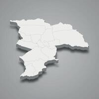 Balkh 3d isometric map is a region of Afghanistan vector