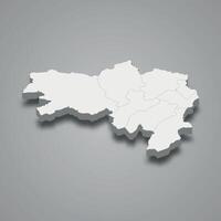 Wardak 3d isometric map is a region of Afghanistan vector