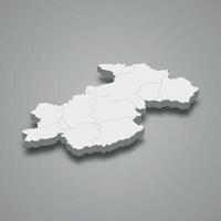 Ghor 3d isometric map is a region of Afghanistan vector