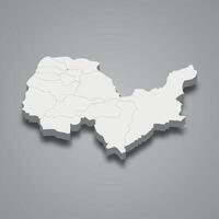 Kabul 3d isometric map is a region of Afghanistan vector