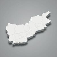 Kunar 3d isometric map is a region of Afghanistan vector