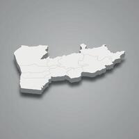 Farah 3d isometric map is a region of Afghanistan vector
