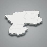 Bamyan 3d isometric map is a region of Afghanistan vector