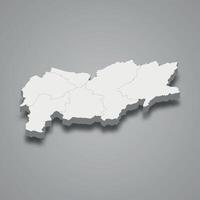Oruzgan 3d isometric map is a region of Afghanistan vector