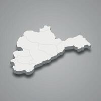 Logar 3d isometric map is a region of Afghanistan vector