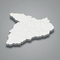 Baghlan 3d isometric map is a region of Afghanistan vector