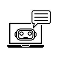 smart robot with chat bubble in laptop vector