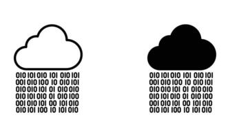 illustration of cloud computing and data storage icon vector