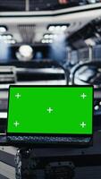 Vertical Mockup notebook used for orbital navigation data in cockpit during red planet journey. Green screen laptop used for operating spacecraft control interface next to monitor displaying Mars dashboard video