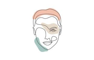 Single continuous line drawing, Face of a Beautiful, Elegant Woman. Single Line Drawing Style Illustration with Editable stroke beautiful aesthetic portrait woman abstract face pro eps. vector