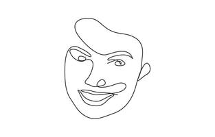 Single continuous line drawing, Face of a Beautiful, Elegant Woman. Single Line Drawing Style Illustration with Editable stroke beautiful aesthetic portrait woman abstract face pro design. vector