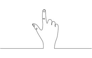 Continuous one line drawing hand gesture v symbol for peace peace day concept, Victory sign continuous one line drawing minimalism design editable stroke. vector