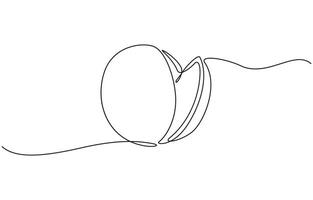 Watermelon one line continuous. Fresh watermelon line art outline, Single Line Watermelon Slice Summer Fruit vector