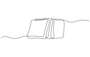 Bread one line drawing, one line bread bun, One continuous line drawing of long loaf bread, isolated on white background vector
