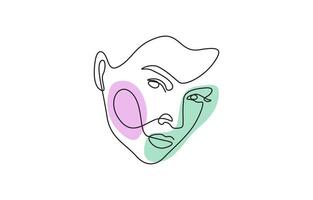 Single continuous line drawing, Face of a Beautiful, Elegant Woman. Single Line Drawing Style Illustration with Editable stroke beautiful aesthetic portrait woman abstract face vector