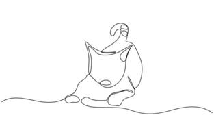 New minimalist design minimalism animal pet of cat illustration. Continuous one simple single abstract line drawing of cat icon in silhouette on a white background outline illustration vector