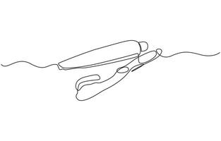Continuous one line drawing of brush with toothpaste, Single line drawing illustration of Tooth paste with brush. Branding oral care products concept vector
