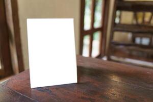 Menu mock up blank for text on a table photo