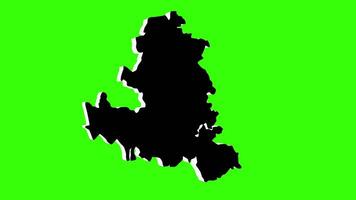 green screen 3d map of Preili Municipality in latvia video