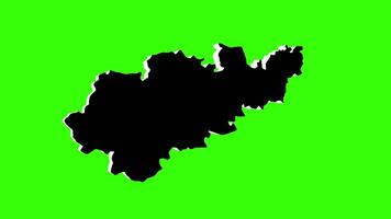 green screen 3d map of Smiltene Municipality in latvia video