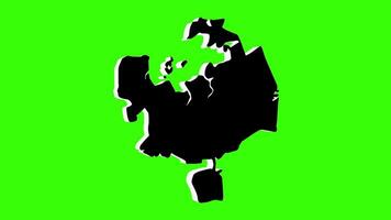 green screen 3d map of Birzai in Lithuania video