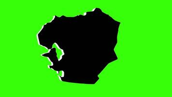 green screen 3d map of Ignalina in Lithuania video
