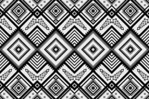 Native monochrome abstract Ethnic geometric black and white pattern for cloth vector
