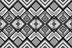 Native abstract Ethnic geometric black and white pattern. vector