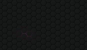 Dark hexagon pattern with a small pink light glowing out from the back graphic illustration. vector