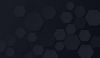 Abstract 3D dark hexagonal plates background graphic illustration. vector