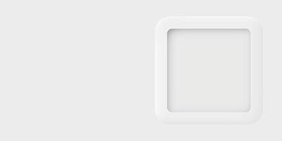 3D rounded square frame on white background graphic illustration have blank space. vector