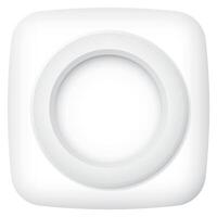 3D white bulge circle frame on bulge rounded square isolated graphic illustration. vector
