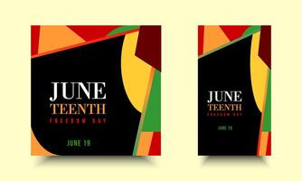 Juneteenth Freedom Day June 19. Social media design and abstract ornaments for campaigns, ads, story vector