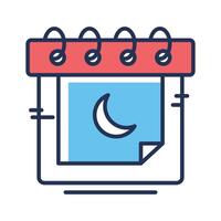 Trendy icon of islamic calendar designed in line style vector
