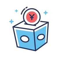 Ready to use line icon showing donation box vector